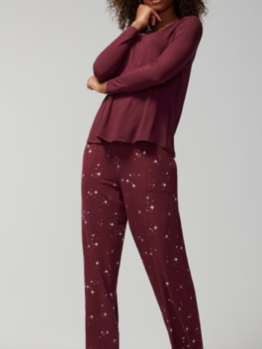 NWT Soma Cool Nights Short Sleeve Lounge Pant Set Scattered Squares Women's XS